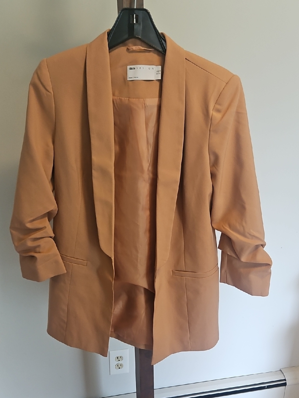 Asos Women's Tan Blazer Jacket - Casual Open Front Size 6